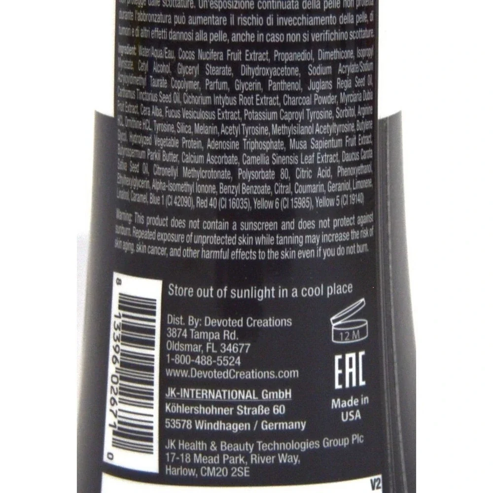 Devoted Creations All Black Everything Extreme Black Bronzer Tanning Lotion 8 oz